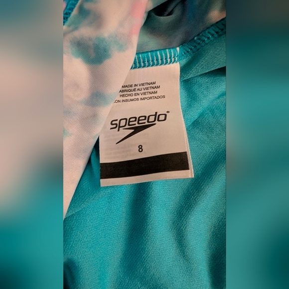 Speedo Kids Bikini - Vibrant Blue and Pink Tie-Dye - Picture 3 of 4